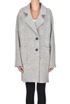 Blukey Melange Knit Coat In Gray