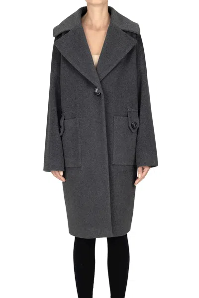 Blukey Oversized Coat In Gray