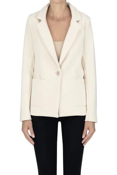 Blukey Ribbed Fabric Blazer In Neutral