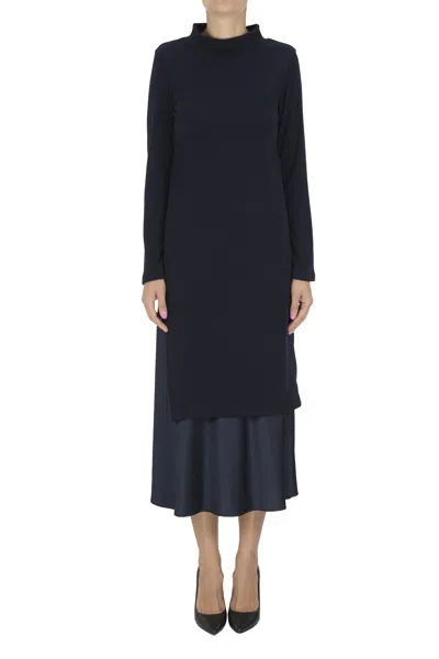 Blukey Satin Insert Dress In Blue