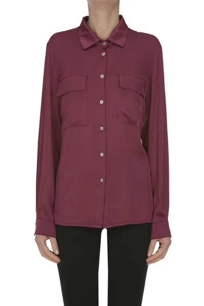 Blukey Satin Shirt In Red