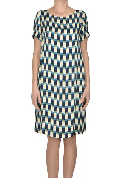 Blukey Satin Tunic Dress In Multicoloured