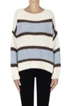 Blukey Striped Boxy Pullover In White