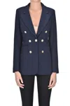 Blukey Textured Fabric Blazer In Blue