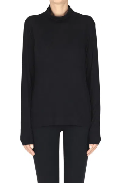 Blukey Turtleneck Viscose T-shirt In Black