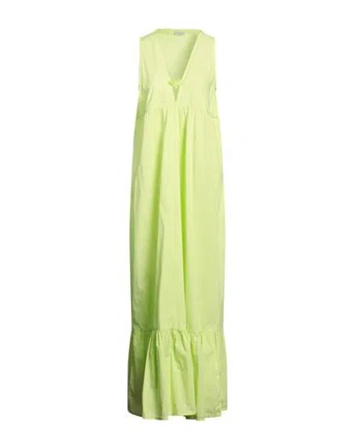 Blukey Woman Maxi Dress Lime Green Size 12 Cotton, Elastane