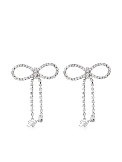 BLUMARINE RHINESTONE-BOW EARRINGS
