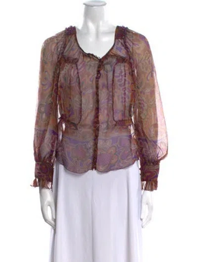 Pre-owned Blumarine 2010's Printed Blouse In Multi
