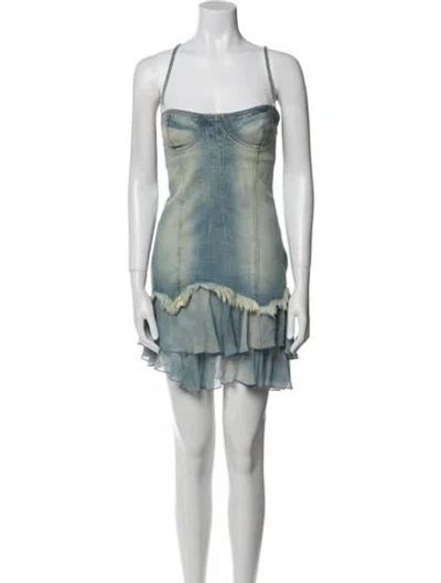Pre-owned Blumarine 2023 Mini Dress W/ Tags In Blue