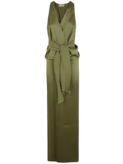Blumarine 2a420a Long Dress In Gray Green
