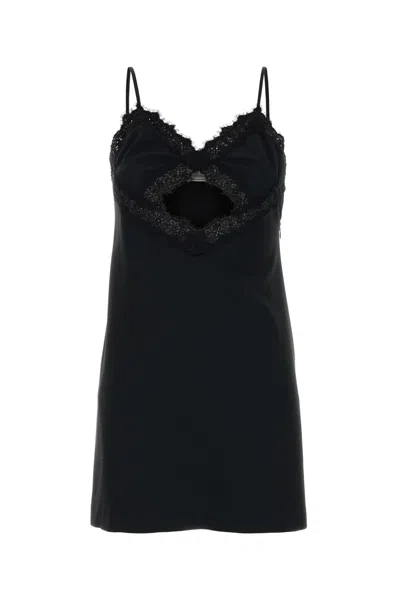 Blumarine 2a538a Envers Satin Dress In Black