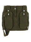 Blumarine Olive Green Medium Waist Miniskirt In Black