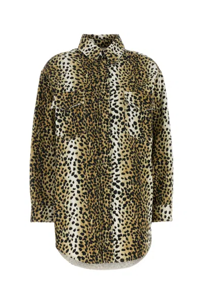 Blumarine 2j189a Printed Shirt In Blackcognac