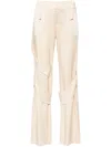 Blumarine Satin Wide-leg Cargo Trousers In Brown