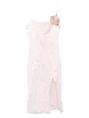 Blumarine Midikleid In Knitteroptik Mit 3d-rosen In Rosa