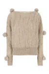 Blumarine Sand Mohair Blend Sweater In Tapiocabeige
