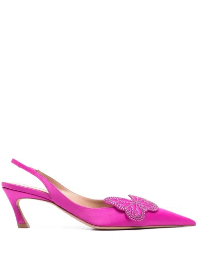 Blumarine 65mm Butterfly-appliqué Leather Pumps In 粉色