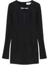 Blumarine Hollowed-out Pin Decorated Compact Knitted Dress