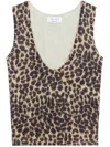 Blumarine Sleeveless V Neck Animal Print Knitwear In Animal Print