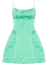 Blumarine Fitted Silhouette Mini Dress With Spaghetti Straps In Green