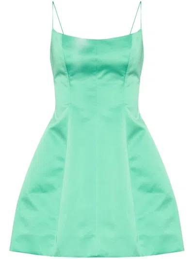 Blumarine Fitted Silhouette Mini Dress With Spaghetti Straps In Green