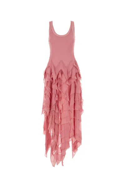 Blumarine Ruffled Maxi Dress In Pink