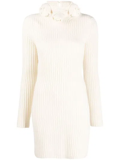 Blumarine Abito Maglia C/rosa In N0105 Avorio