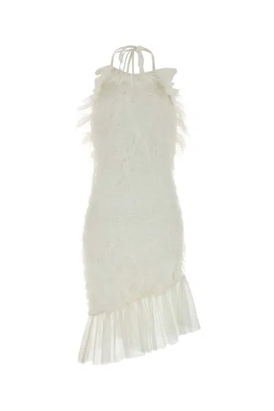 Blumarine Abito Tulle In White