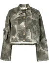 Blumarine Camouflage Cargo Jacket In Grey