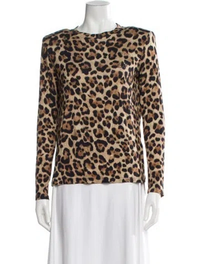 Pre-owned Blumarine Animal Print Crew Neck Top In Multi