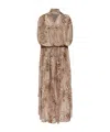 Blumarine Printed Chiffon Dress In Nude