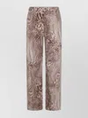 BLUMARINE ANIMAL PRINT ELASTIC WAISTBAND WIDE LEG TROUSERS