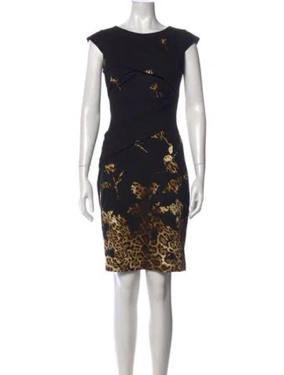 Pre-owned Blumarine Animal Print Knee-length Dress In Black
