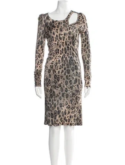 Pre-owned Blumarine Animal Print Knee-length Dress In Multi