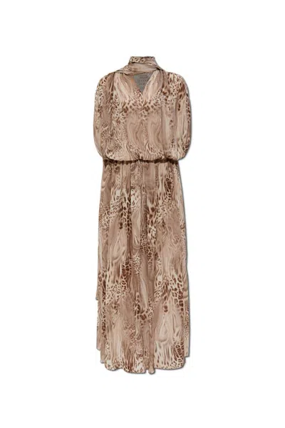 Blumarine Printed Chiffon Dress In Multi
