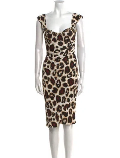 Pre-owned Blumarine Animal Print Midi Length Dress In Neutral