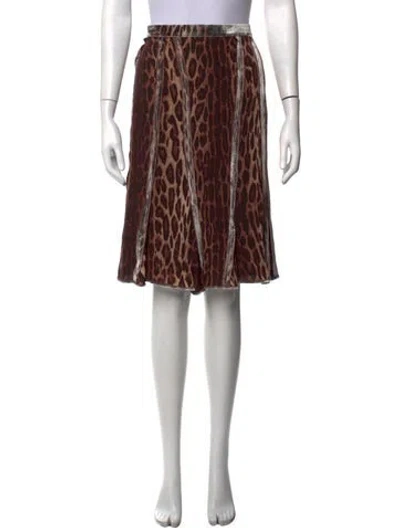 Pre-owned Blumarine Animal Print Midi Length Skirt In Neutrals