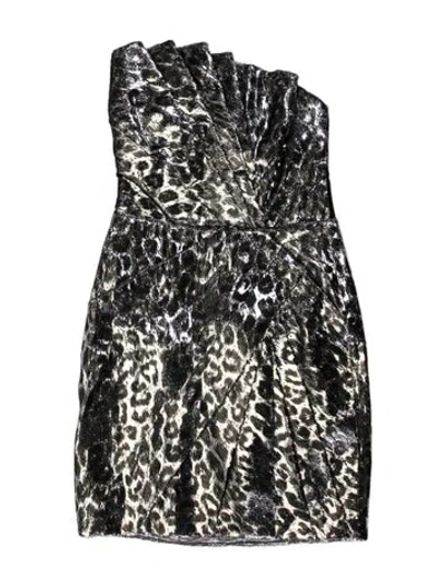 Pre-owned Blumarine Animal Print Mini Dress In Black