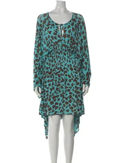 Pre-owned Blumarine Animal Print Mini Dress In Multi