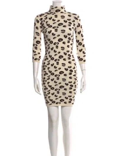 Pre-owned Blumarine Animal Print Mini Dress In Neutral