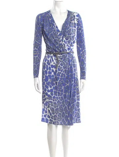 Pre-owned Blumarine Animal Print Mini Dress W/ Tags In Blue