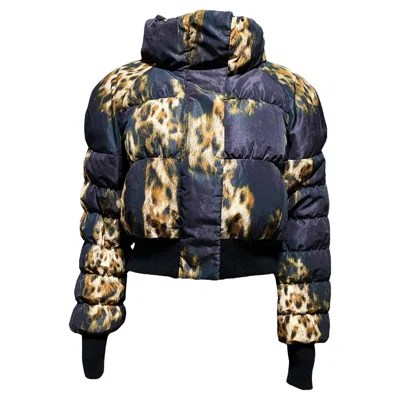 Pre-owned Blumarine - Animal Print Puffer Jacket In Black