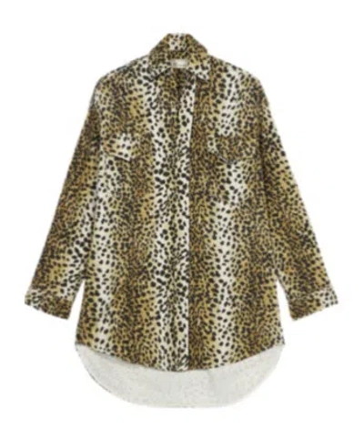 Blumarine Animal Print Shirt In Green