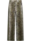 Blumarine Animalier Five Pocket Trousers In Brown