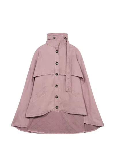 Blumarine Asymmetric Canvas Cape In Pink