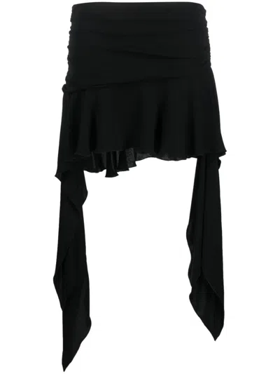 Blumarine Asymmetric-design Flared Skirt In Black