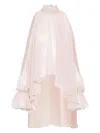 Blumarine Asymmetric Georgette Blouse In Pink