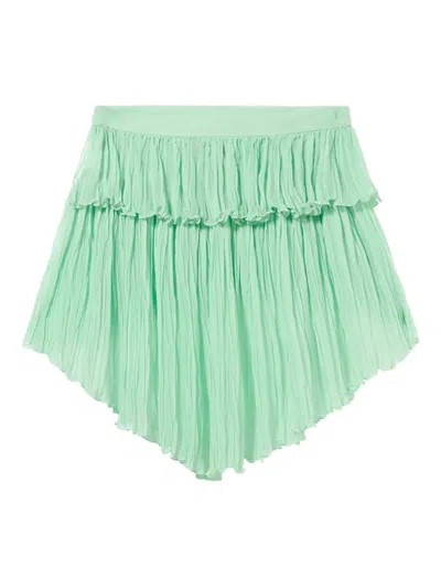 Blumarine Asymmetric-hem Mini Skirt In Green