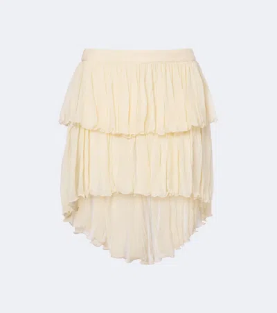 Blumarine Asymmetric Miniskirt In Neutral