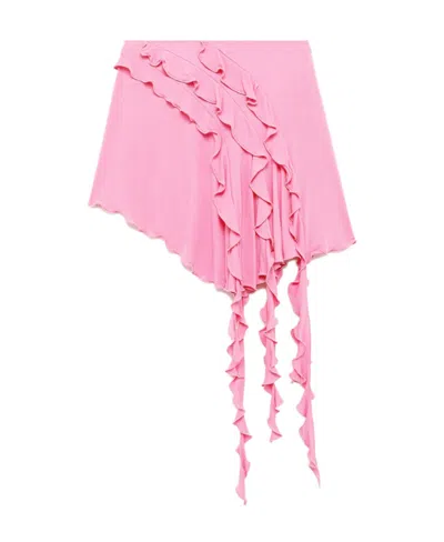 Blumarine Asymmetric Ruffled Skirt In Pink
